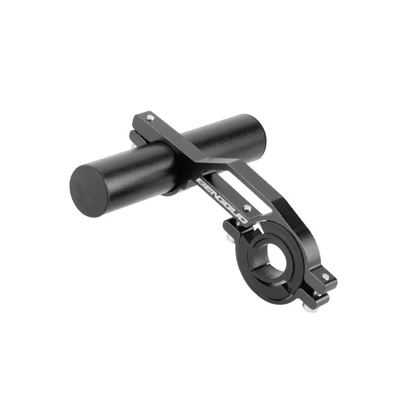Bicycle aluminium alloy extension bracket for handlebars in black finish on a mountain bike