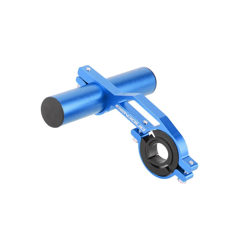 Bicycle aluminium alloy extension bracket for handlebars in black finish on a mountain bike