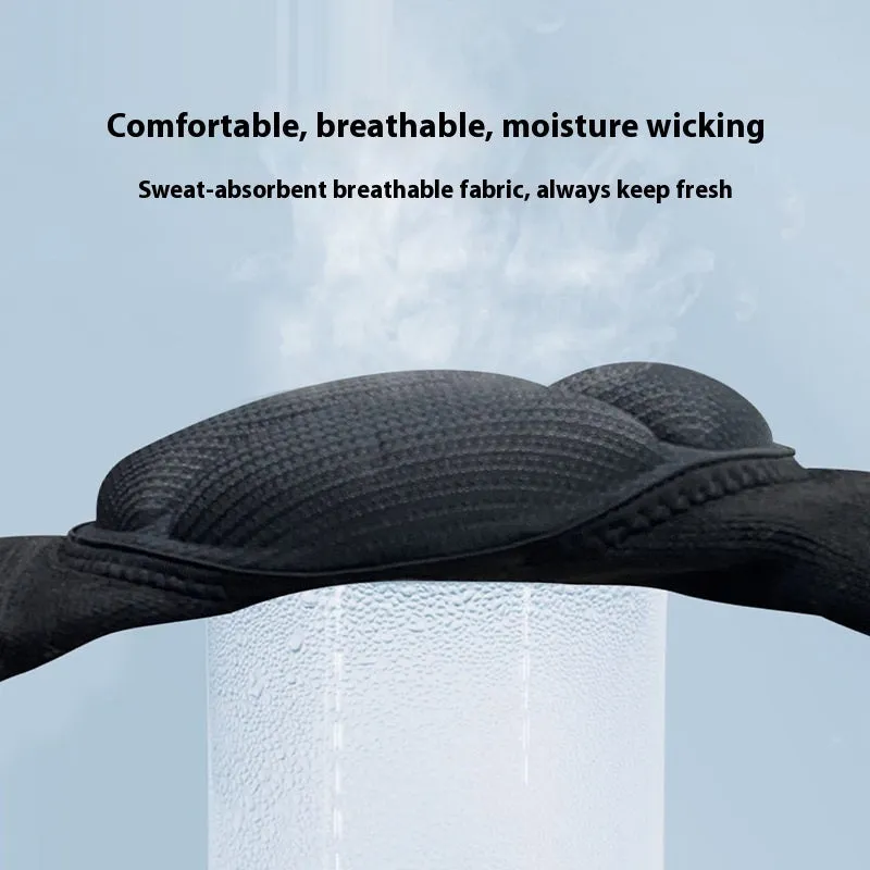 A pair of black thick sponge kneepads for dance and sports protection on a neutral background.