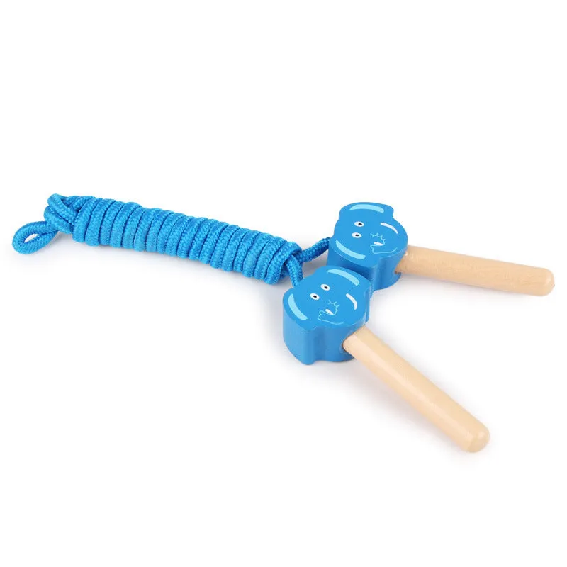 Cartoon animal skipping rope with cow pattern on a 2.8m cotton thread rope for children