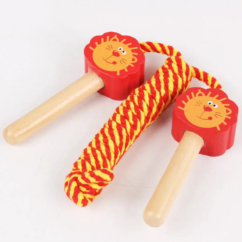 Cartoon animal skipping rope with cow pattern on a 2.8m cotton thread rope for children