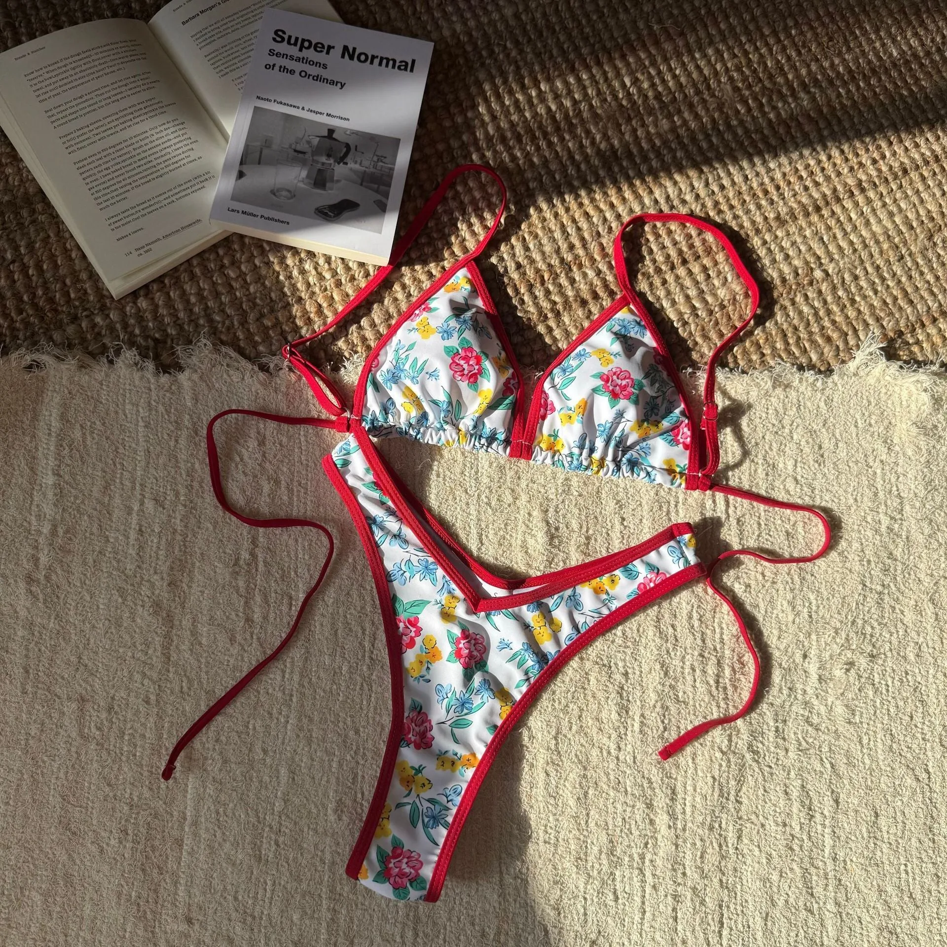 Women's split leopard print printed bikini set in polyester with brief bottom and sleeveless top