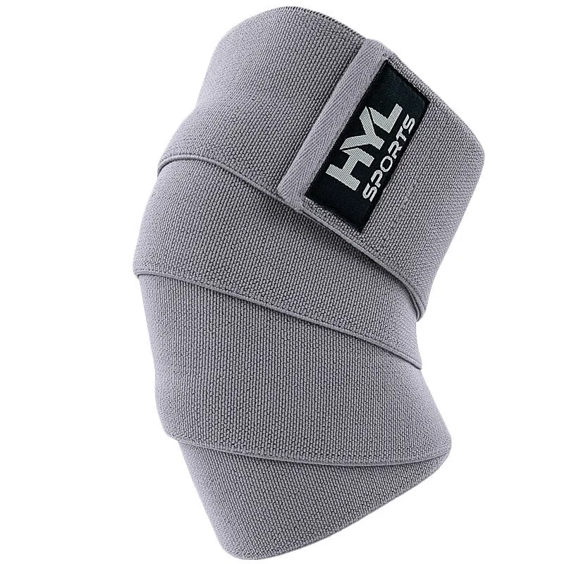 High elastic nylon training bandage knee pads in black for weightlifting and squat exercises free size 160x8cm