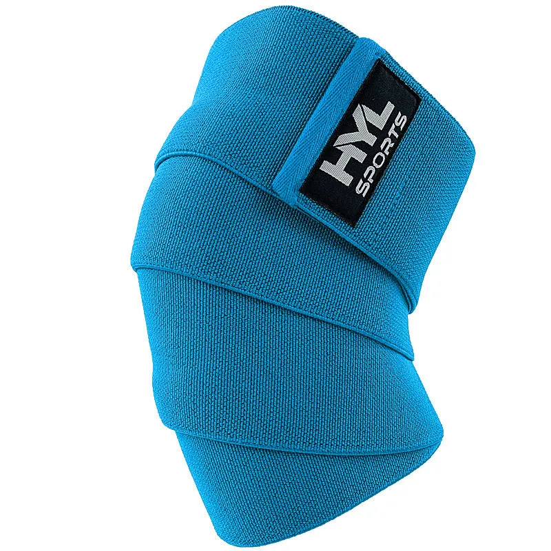 High elastic nylon training bandage knee pads in black for weightlifting and squat exercises free size 160x8cm