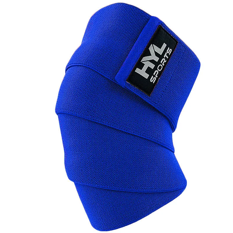 High elastic nylon training bandage knee pads in black for weightlifting and squat exercises free size 160x8cm