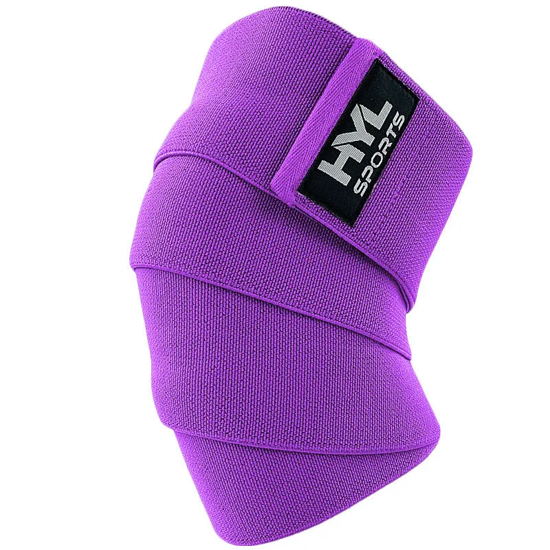 High elastic nylon training bandage knee pads in black for weightlifting and squat exercises free size 160x8cm
