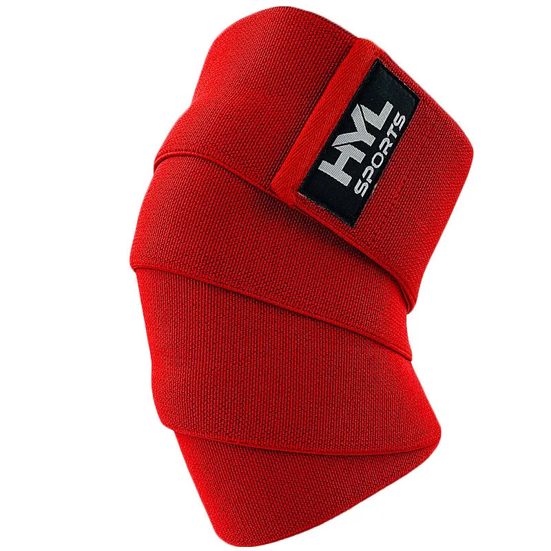 High elastic nylon training bandage knee pads in black for weightlifting and squat exercises free size 160x8cm