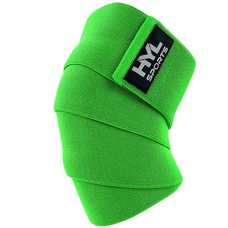 High elastic nylon training bandage knee pads in black for weightlifting and squat exercises free size 160x8cm