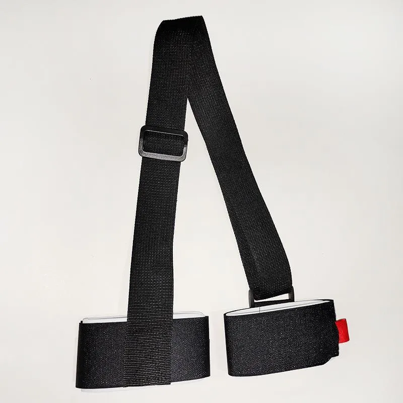 Adjustable shoulder strap for skiing bandage with hook and loop fastening in black, blue, pink or red