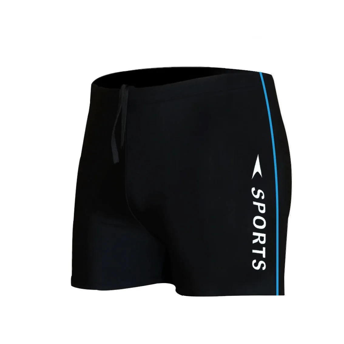 Anti-embarrassment boxers swimsuit for men plus size L XL dark blue polyester polypropylene hot spring swimming trunks