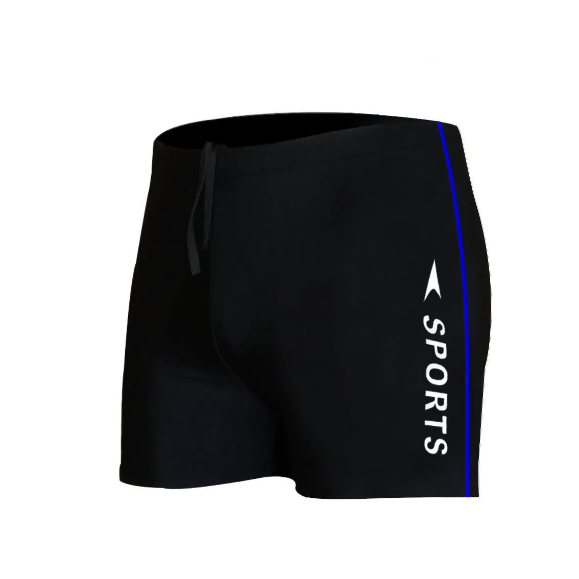 Anti-embarrassment boxers swimsuit for men plus size L XL dark blue polyester polypropylene hot spring swimming trunks