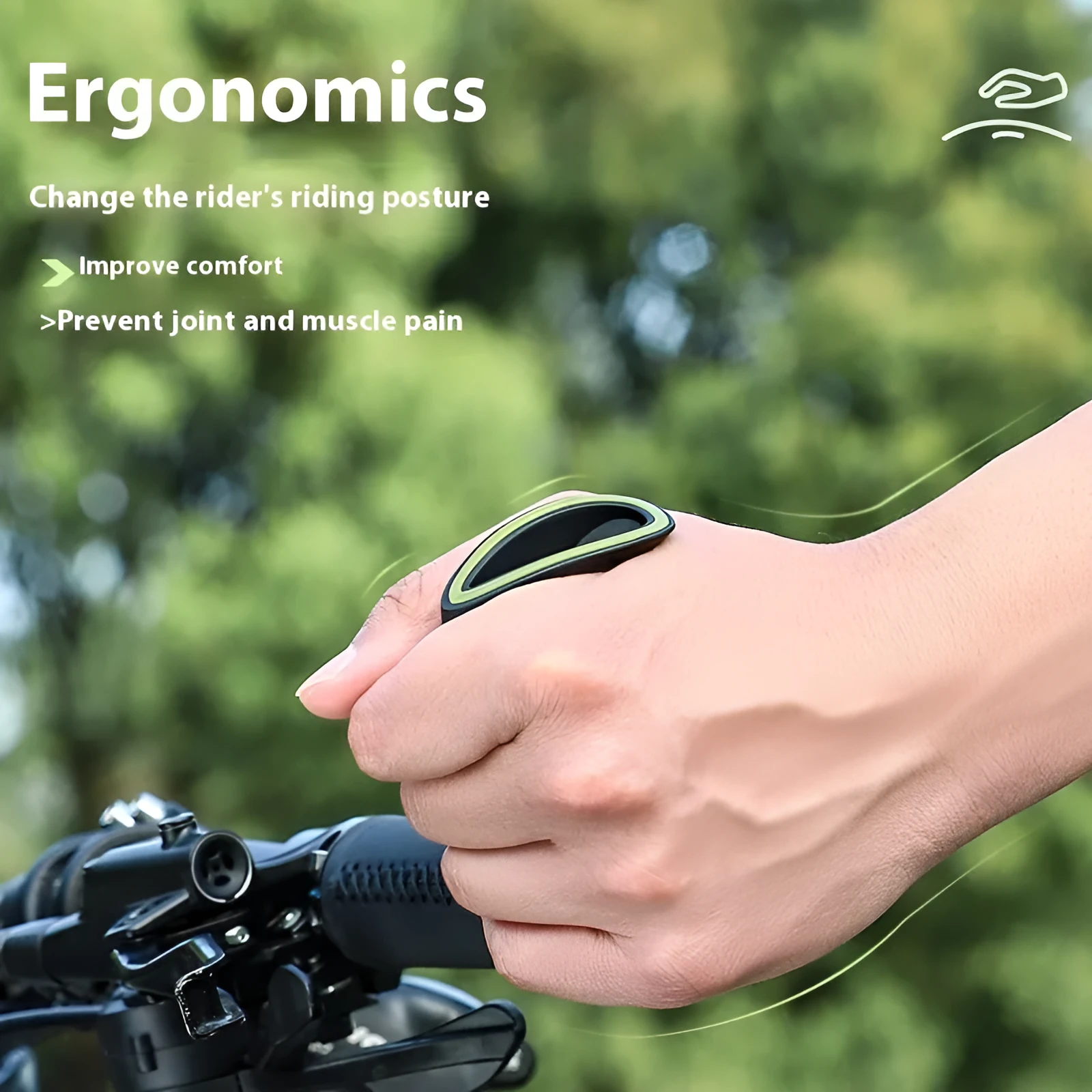 Pair of adjustable nylon bicycle handles in free size for universal cycling fitting