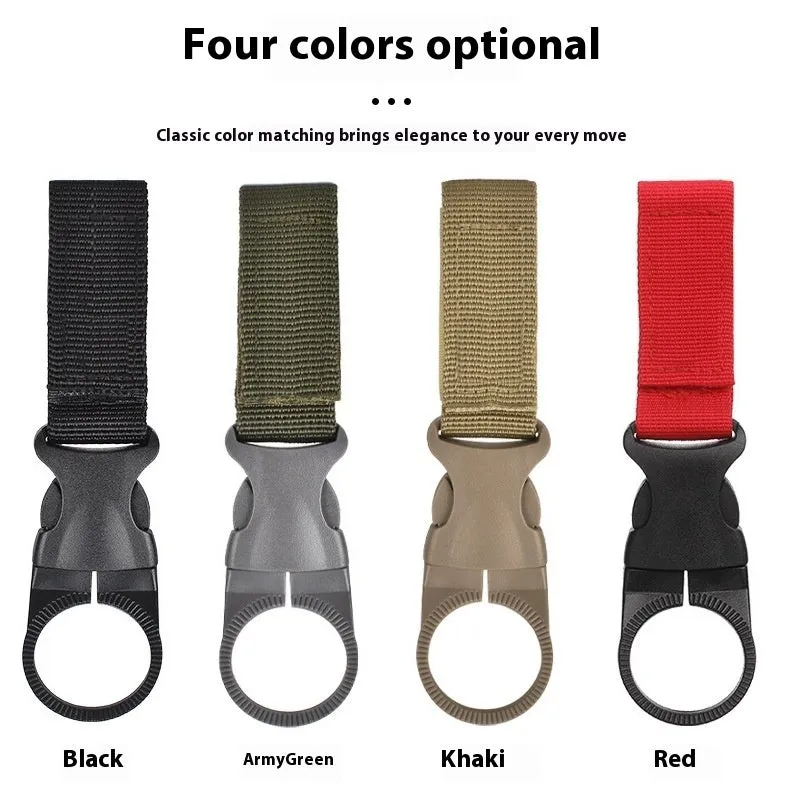 Outdoor Tactics nylon water bottle hanging buckle webbing strip in black colour