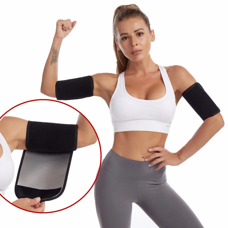 Polyester cotton sweat armband in black silver for running and fitness