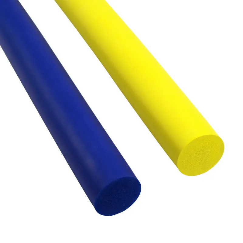 Golf swing practice stick made of high density foam in yellow, blue and red options