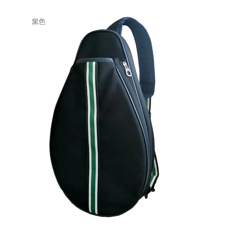 Waterproof badminton backpack in beige with one-shoulder strap and Oxford cloth construction