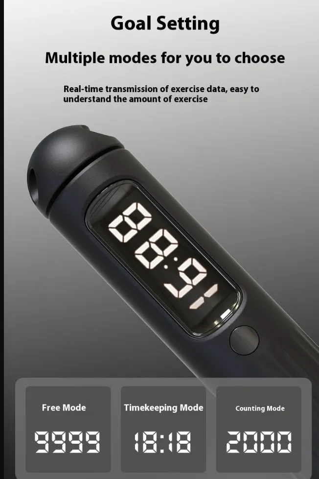 Smart Bluetooth skipping rope with counter and weight bearing ball in A8 black colour