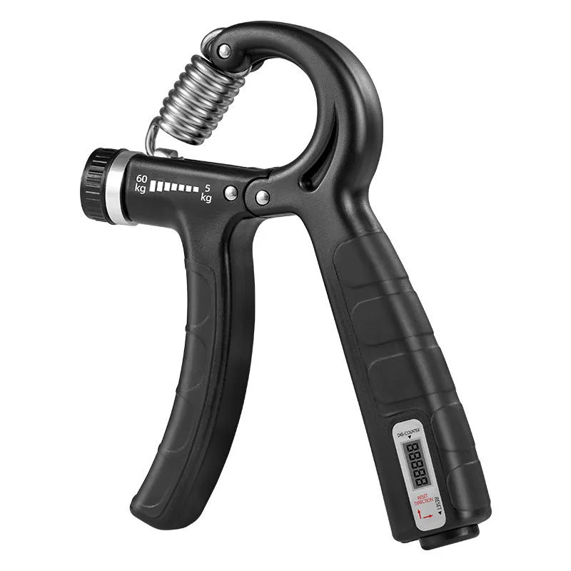 Adjustable hand-muscle developer spring grip in black for professional finger strength training