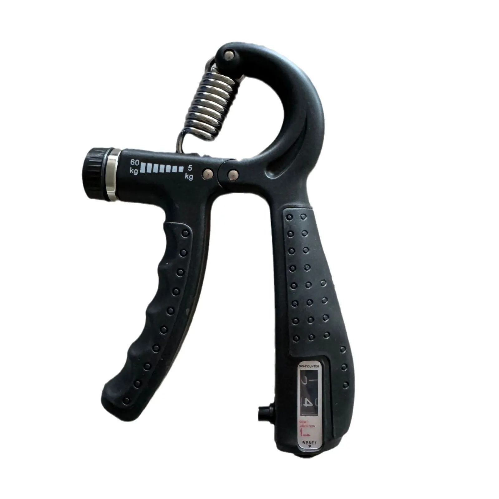 Adjustable hand-muscle developer spring grip in black for professional finger strength training