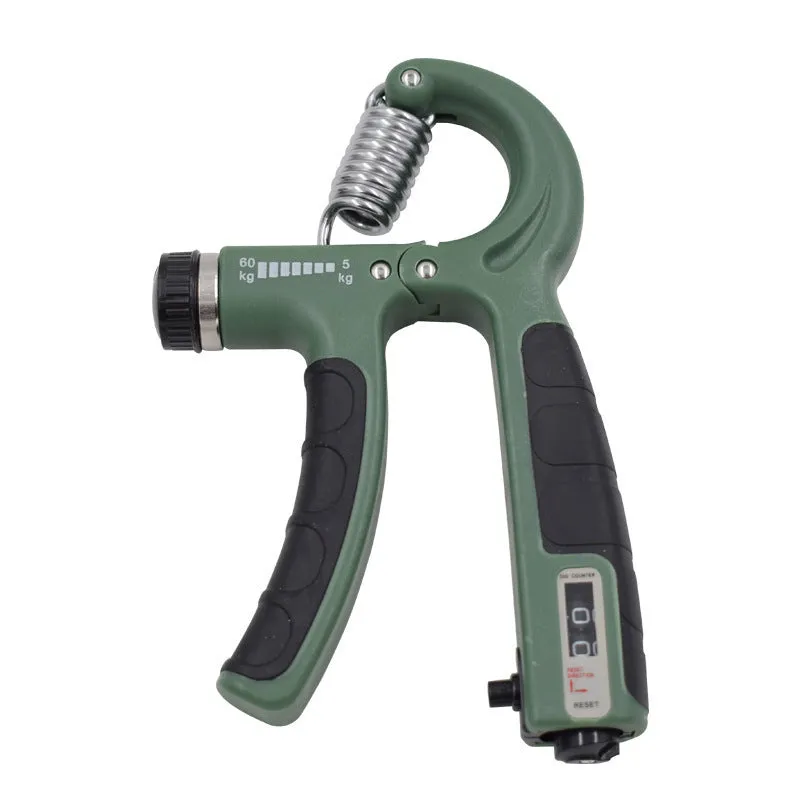 Adjustable hand-muscle developer spring grip in black for professional finger strength training