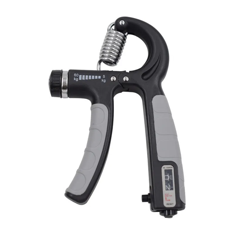 Adjustable hand-muscle developer spring grip in black for professional finger strength training