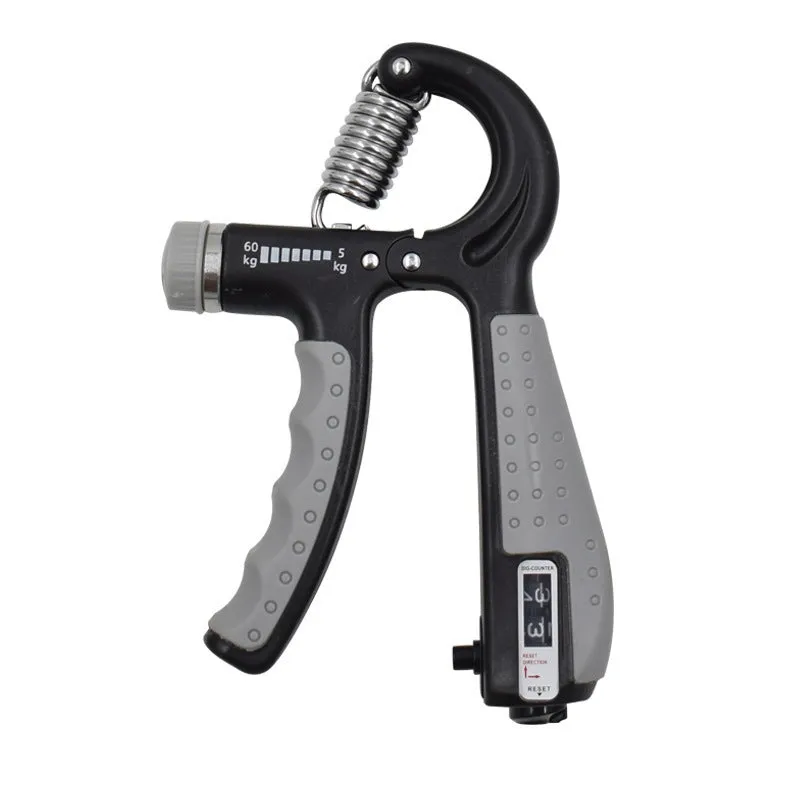 Adjustable hand-muscle developer spring grip in black for professional finger strength training