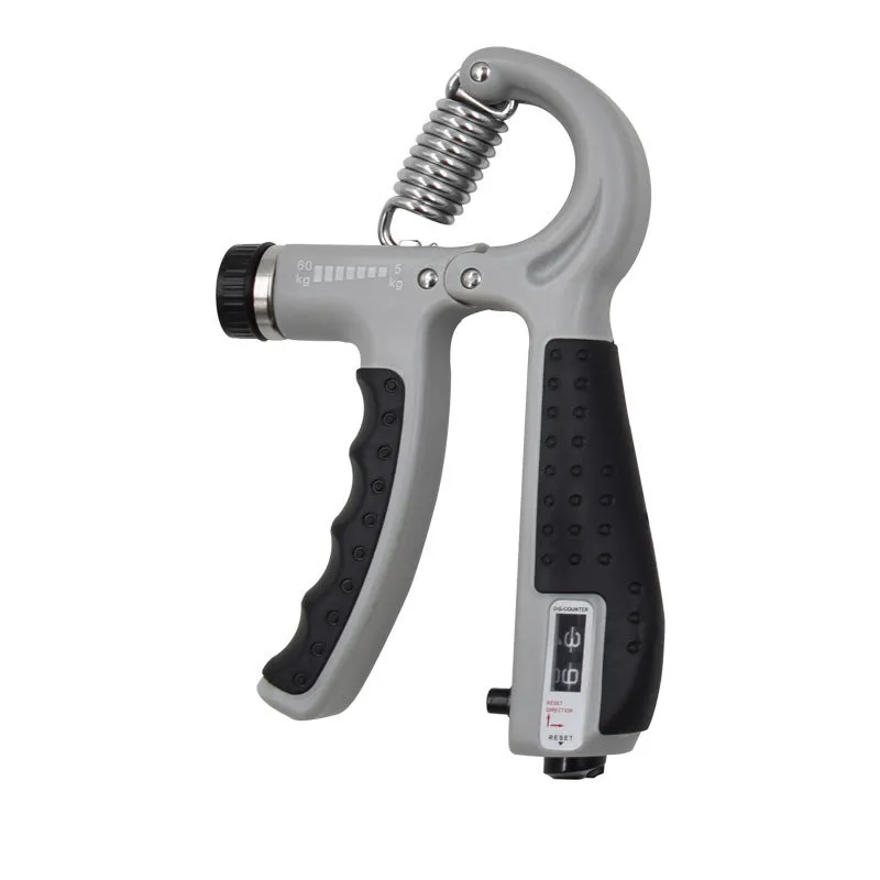Adjustable hand-muscle developer spring grip in black for professional finger strength training