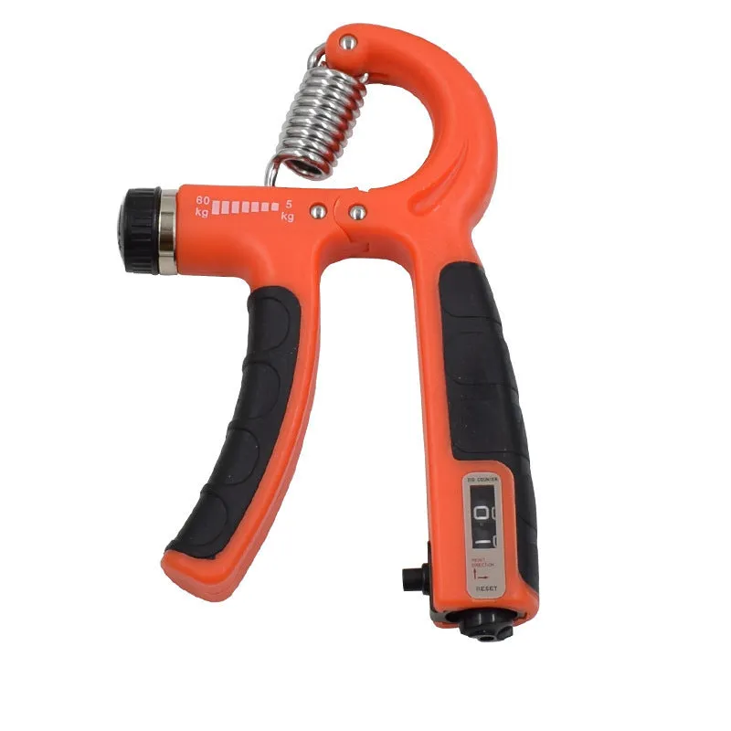 Adjustable hand-muscle developer spring grip in black for professional finger strength training