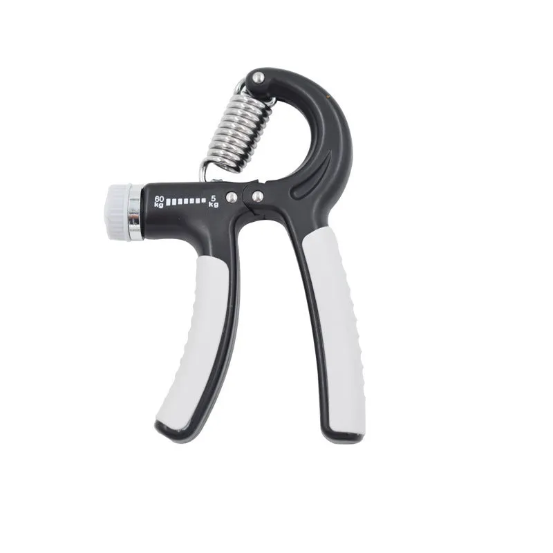 Adjustable hand-muscle developer spring grip in black for professional finger strength training