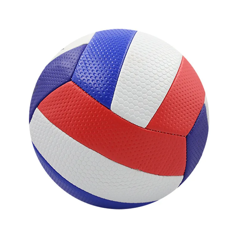 No 5 PVC machine seam volleyball in blue white yellow colours for senior high school exam match