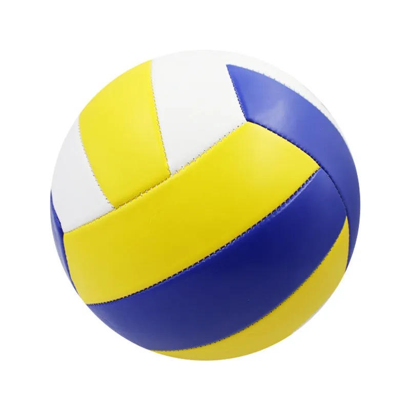 No 5 PVC machine seam volleyball in blue white yellow colours for senior high school exam match