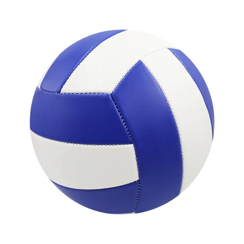 No 5 PVC machine seam volleyball in blue white yellow colours for senior high school exam match