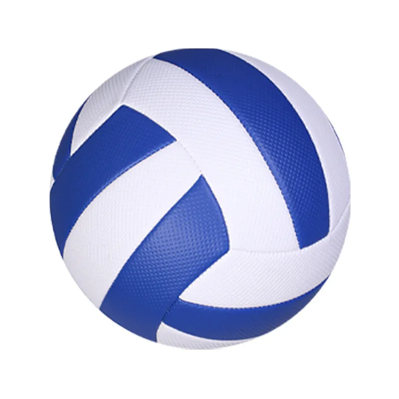 No 5 PVC machine seam volleyball in blue white yellow colours for senior high school exam match