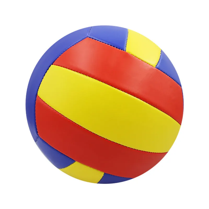 No 5 PVC machine seam volleyball in blue white yellow colours for senior high school exam match