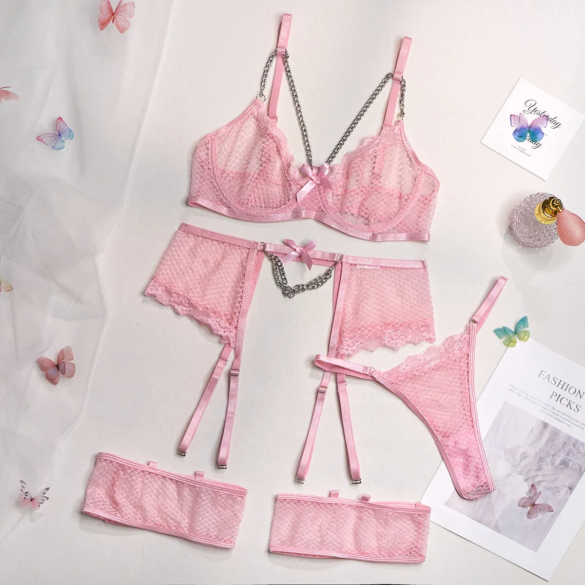 Women's low cut underwear set in six colours black Rose Red light pink light purple fluorescent green orange size S to XXXL polyester fibre