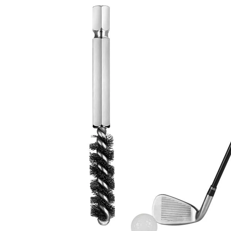 Golf club groove brush with six angle rod design, compact portable cleaning tool for irons and wedges
