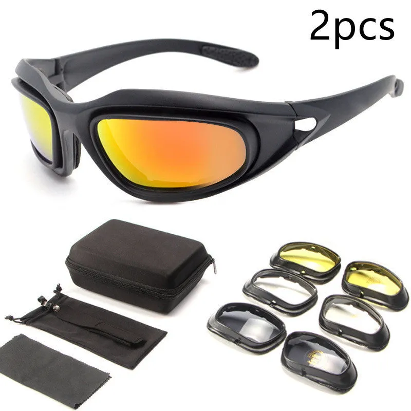 Polarised tactical sunglasses with full-rim PC frame for outdoor cycling and sports activities