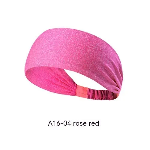 Quick-drying antiperspirant yoga hair band for women in striped red, made from polyester fiber