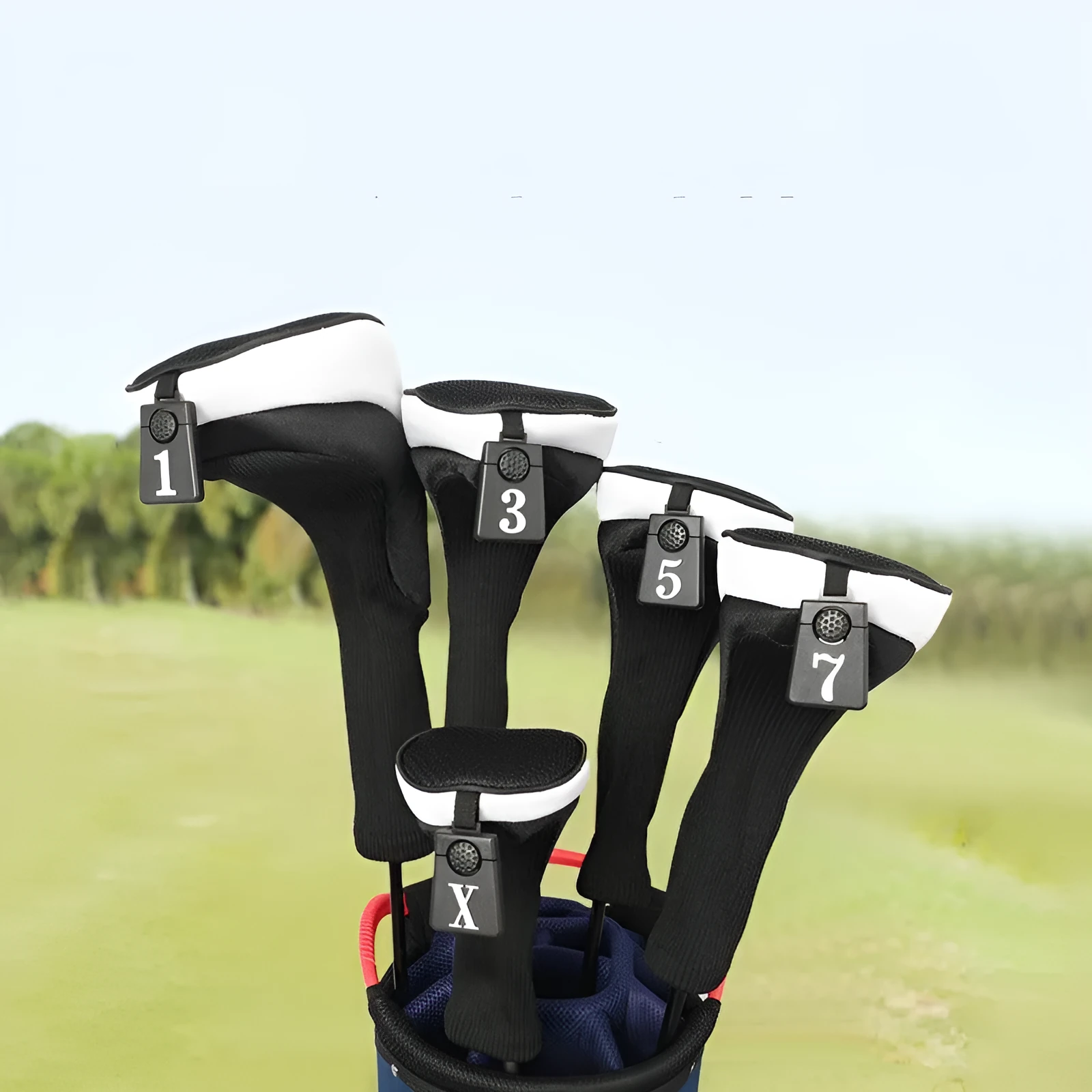 Orange golf protective case for driver or fairway wood with durable construction, side view
