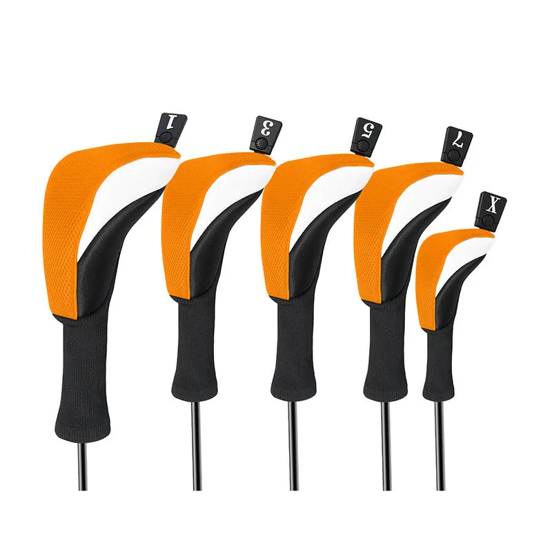 Orange golf protective case for driver or fairway wood with durable construction, side view
