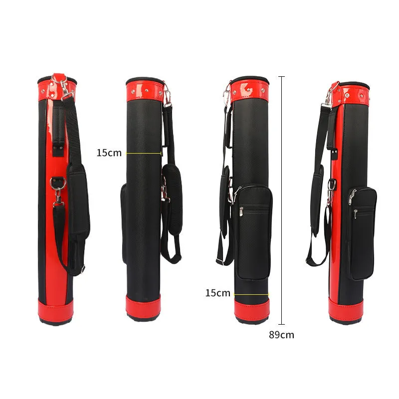Large capacity leather golf bag in yellow with zippered compartments
