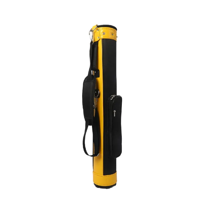 Large capacity leather golf bag in yellow with zippered compartments