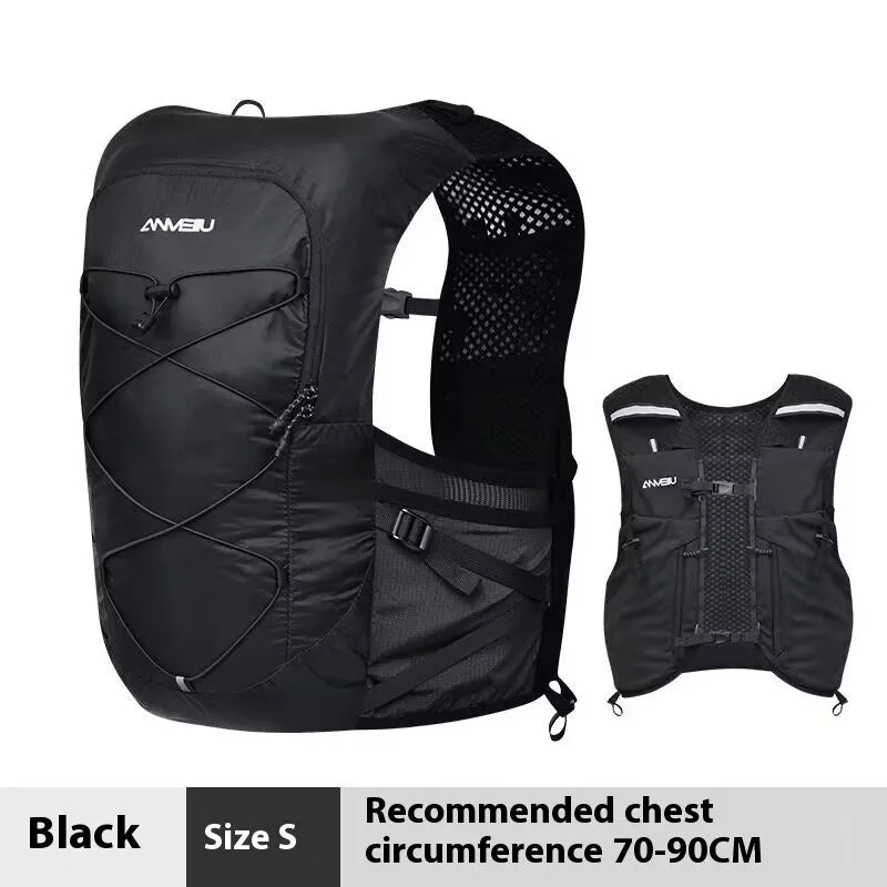 Outdoor cross-country climbing water bag package 5L nylon backpack in black size M without bladder