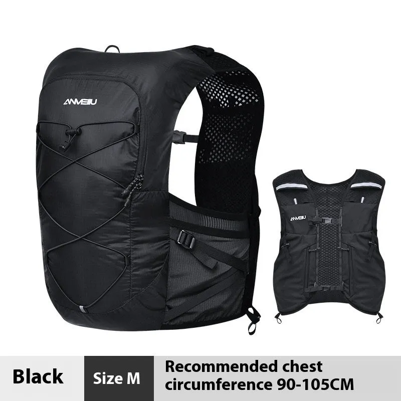 Outdoor cross-country climbing water bag package 5L nylon backpack in black size M without bladder