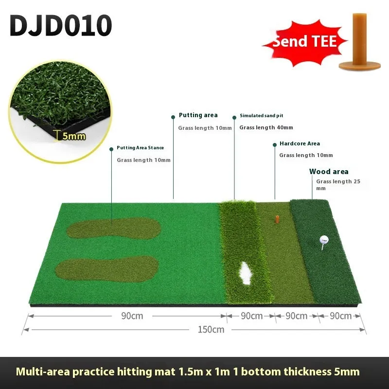 PGM multifunctional golf practice mat with plastic surface, available in 1x1.5m or 1.2x1.5m sizes