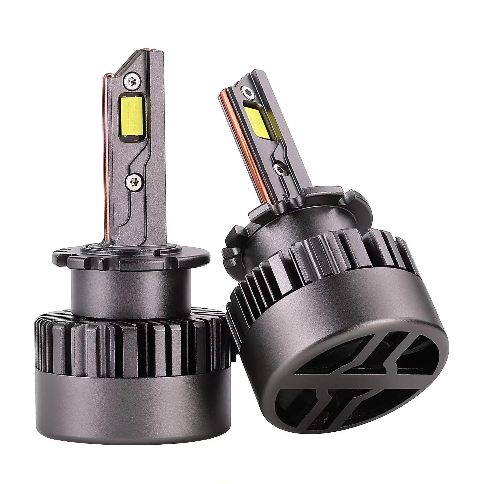 D Series LED car headlight bulb with double-sided beads and copper tubes for 12V vehicles
