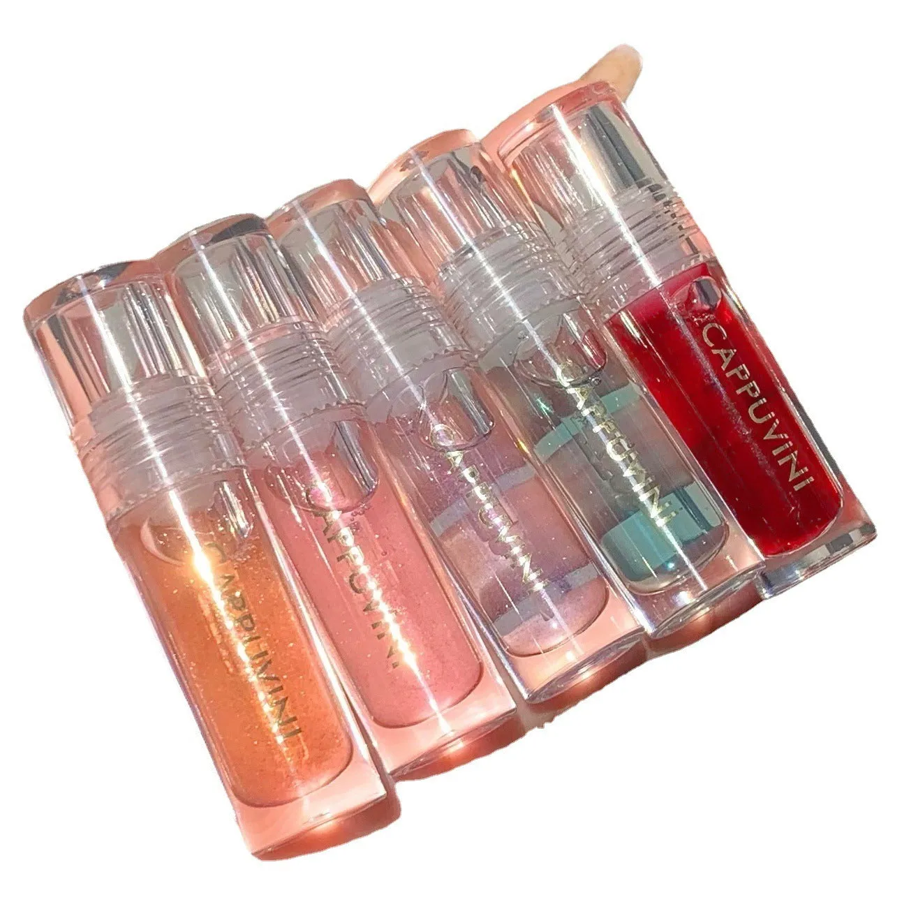 Water light transparent lip gloss in 5 shades with non-sticky moisturising formula