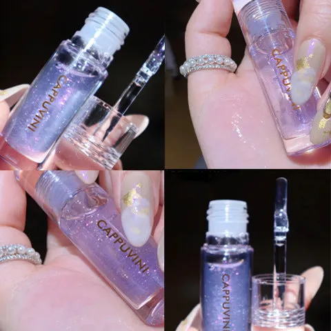 Water light transparent lip gloss in 5 shades with non-sticky moisturising formula