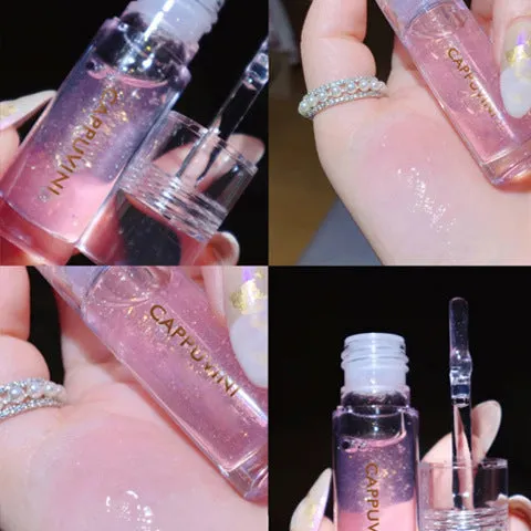 Water light transparent lip gloss in 5 shades with non-sticky moisturising formula