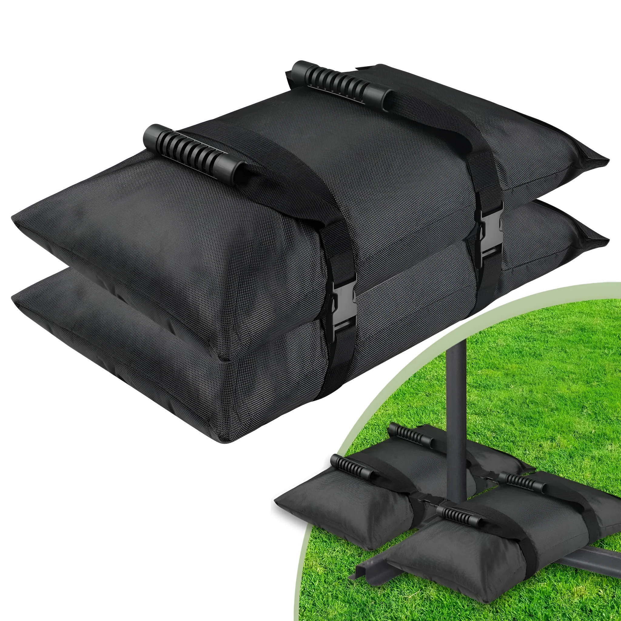 Black Oxford cloth cube-style refillable counterweight sandbag for outdoor cantilever umbrella, large size 65x26cm